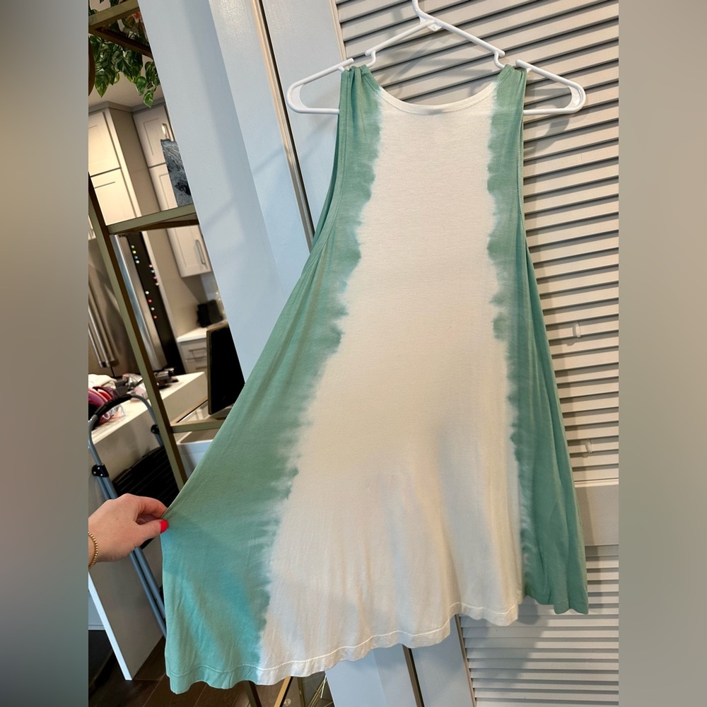 NWT RVCA Sucker Punched Sage Green Tie-Dye Swing Dress - Picture 14 of 14